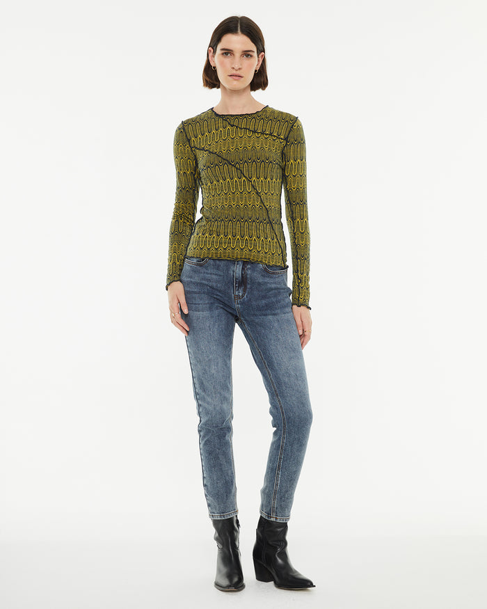 System Action Camiseta Manga Larga Jacquard Psicodélic