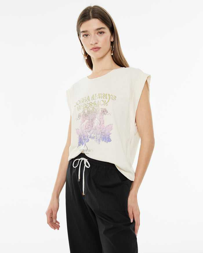 system action Camiseta sin mangas con estampado serpiente