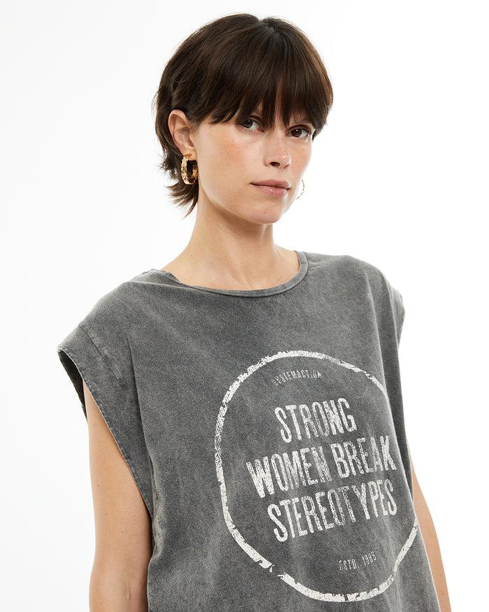 System Action Camiseta Sin Mangas Estampado Día De La Mujer