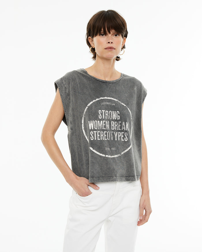 system action Camiseta sin mangas estampado día de la mujer