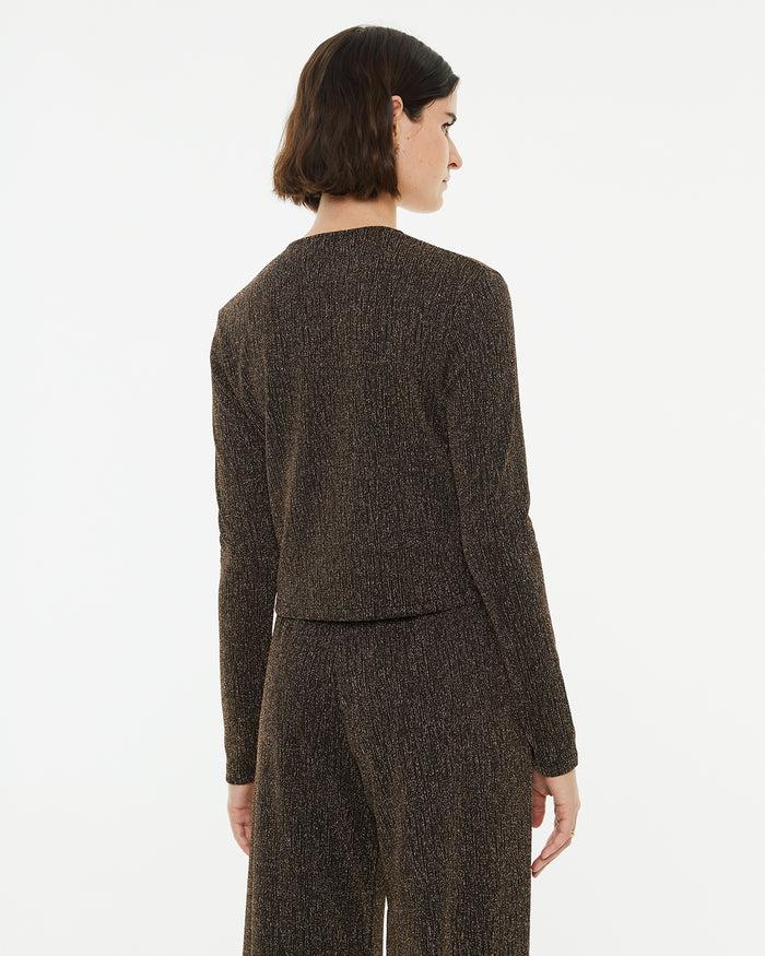 System Action Cárdigan Ajustado De Manga Larga Con Brillo