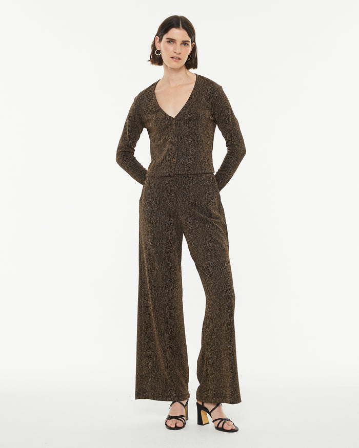 System Action Cárdigan Ajustado De Manga Larga Con Brillo