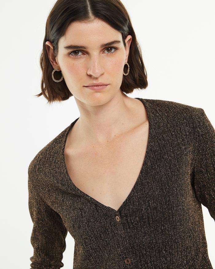 System Action Cárdigan Ajustado De Manga Larga Con Brillo