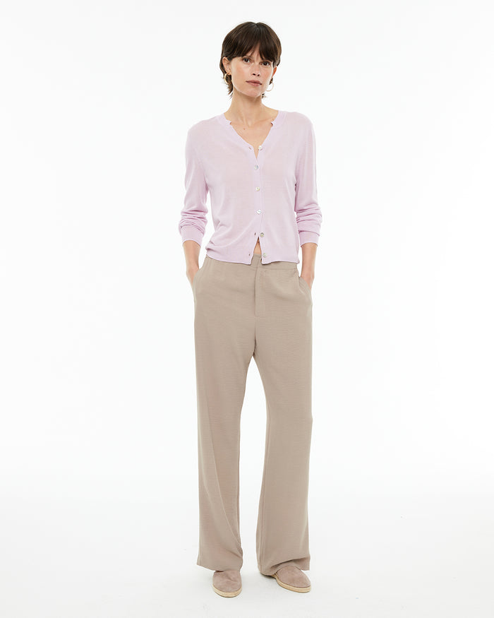 System Action Cárdigan Crop De Manga Corta Con Cierre Botones