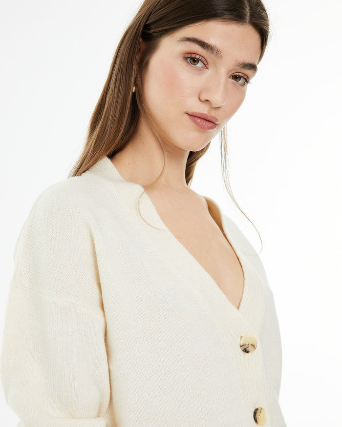 System Action Cárdigan Crop De Manga Corta Con Cierre Botones