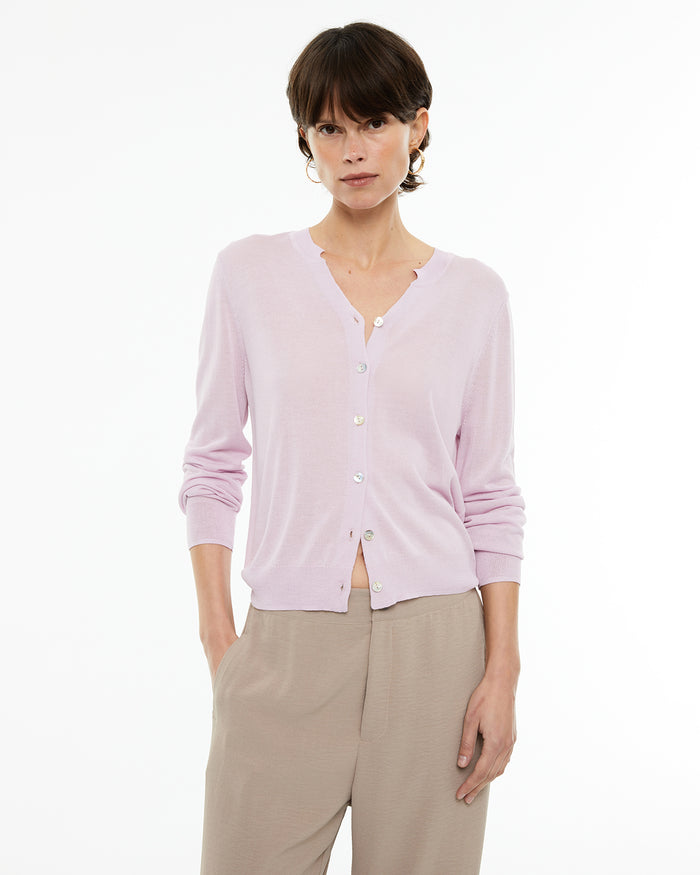 system action Cárdigan crop de manga corta con cierre botones