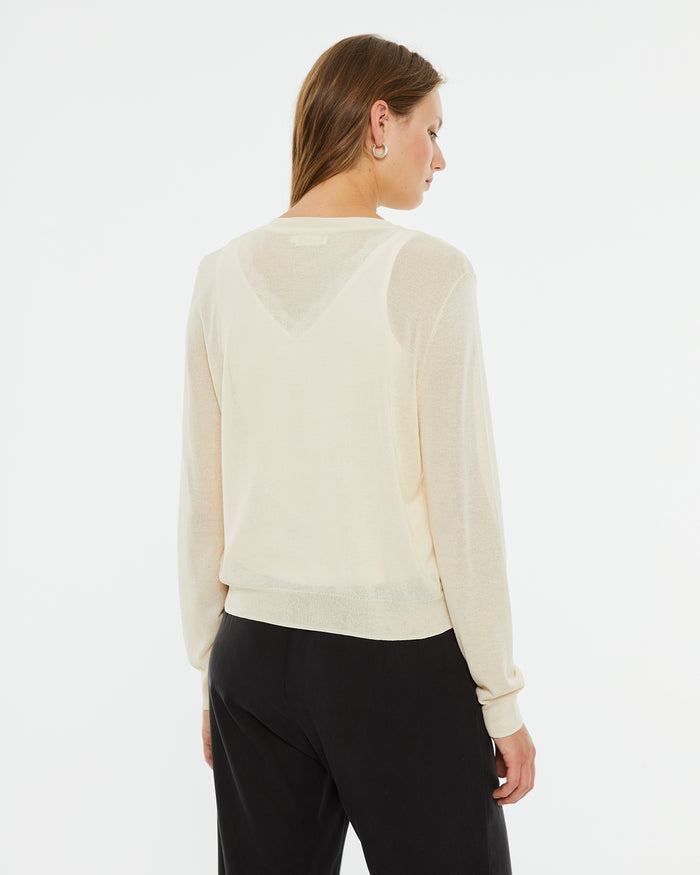 System Action Cárdigan Crop Manga Corta Con Cierre Botones