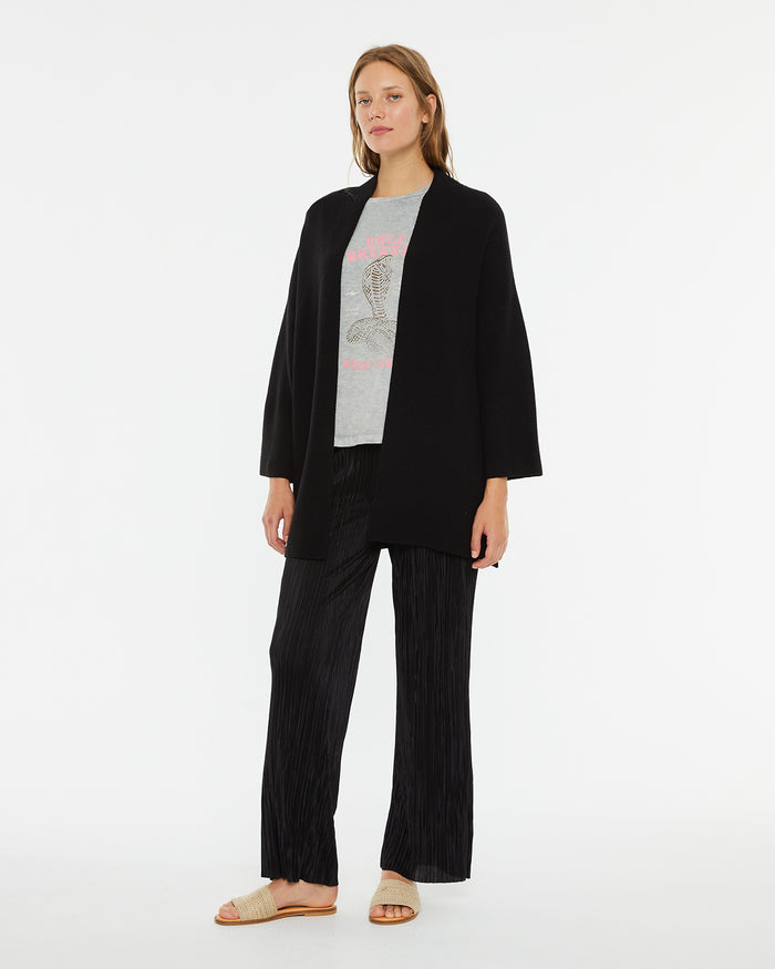 System Action Cárdigan Largo Y Abierto Con Manga Japonesa