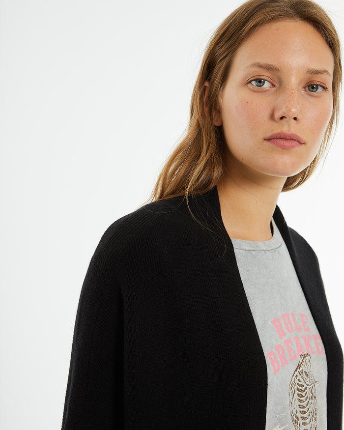 System Action Cárdigan Largo Y Abierto Con Manga Japonesa