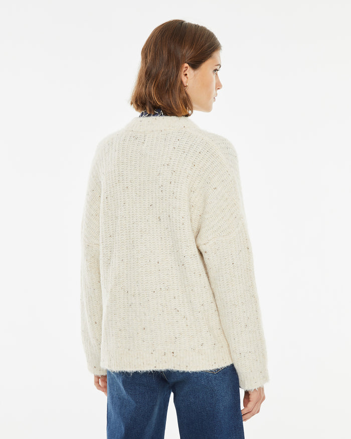 System Action Cárdigan Tipo Tweed De Cuello Redondo