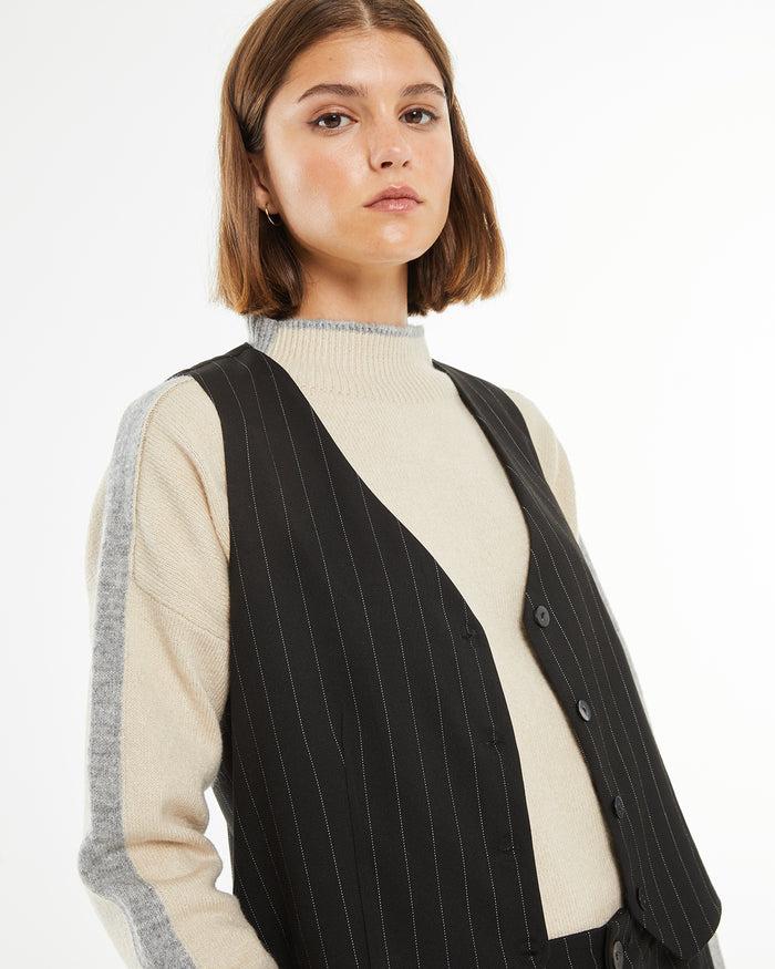 System Action Chaleco De Mujer Raya Diplomática Forrado