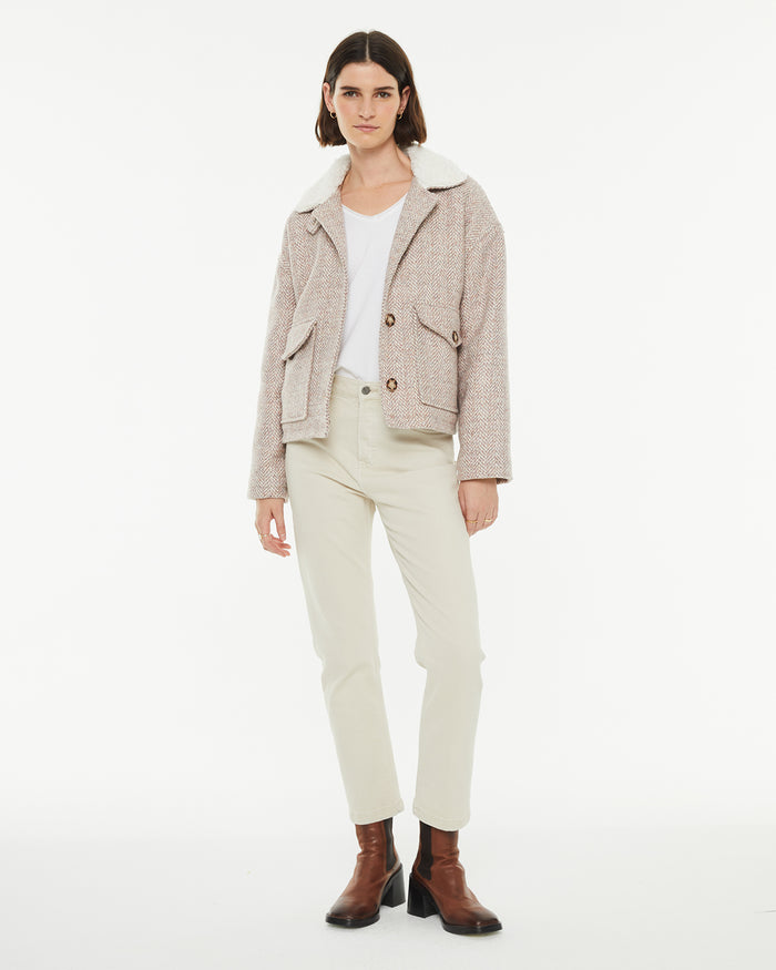 system action Chaqueta corta con cierre botones y forro borreguito