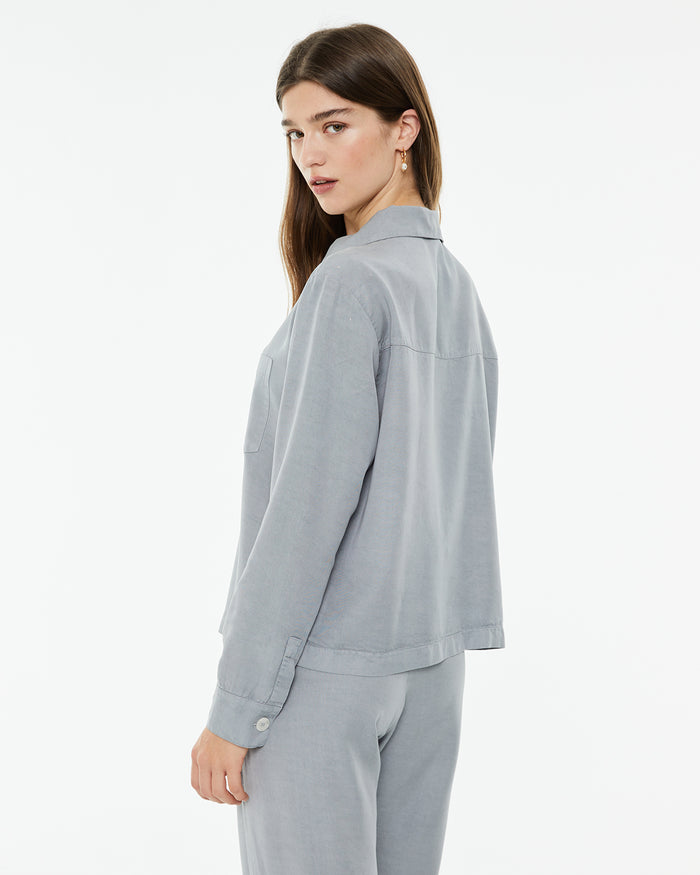 System Action Chaqueta Fluida Con Cuello Camisero Y Bolsillo Delantero