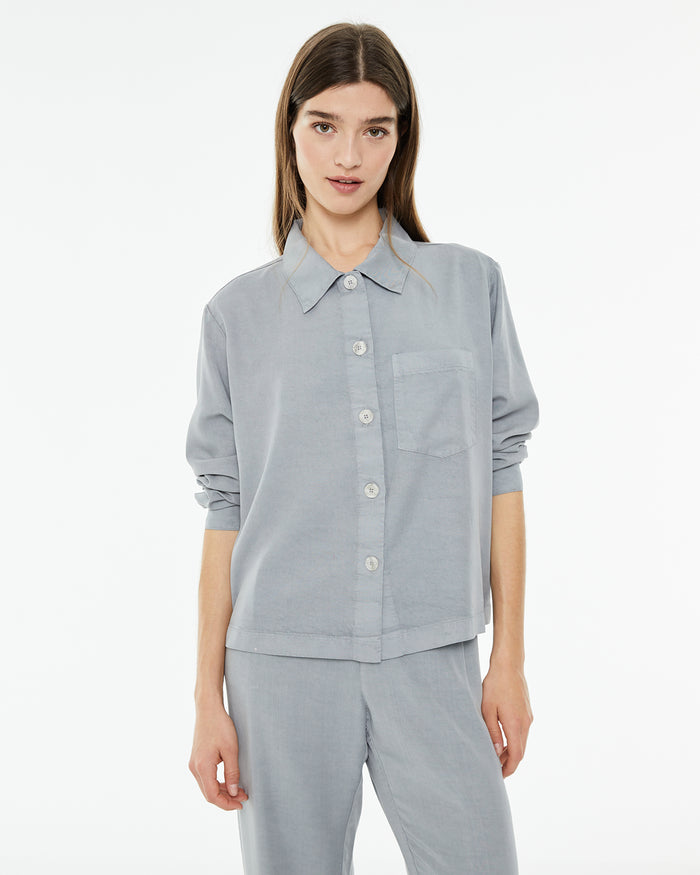 System Action Chaqueta Fluida Con Cuello Camisero Y Bolsillo Delantero