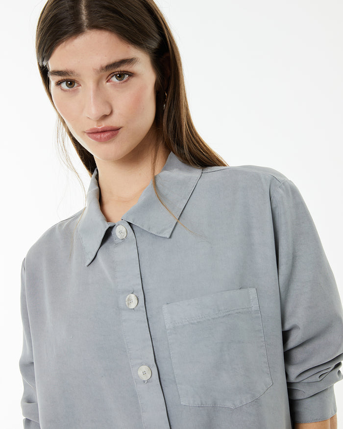 System Action Chaqueta Fluida Con Cuello Camisero Y Bolsillo Delantero