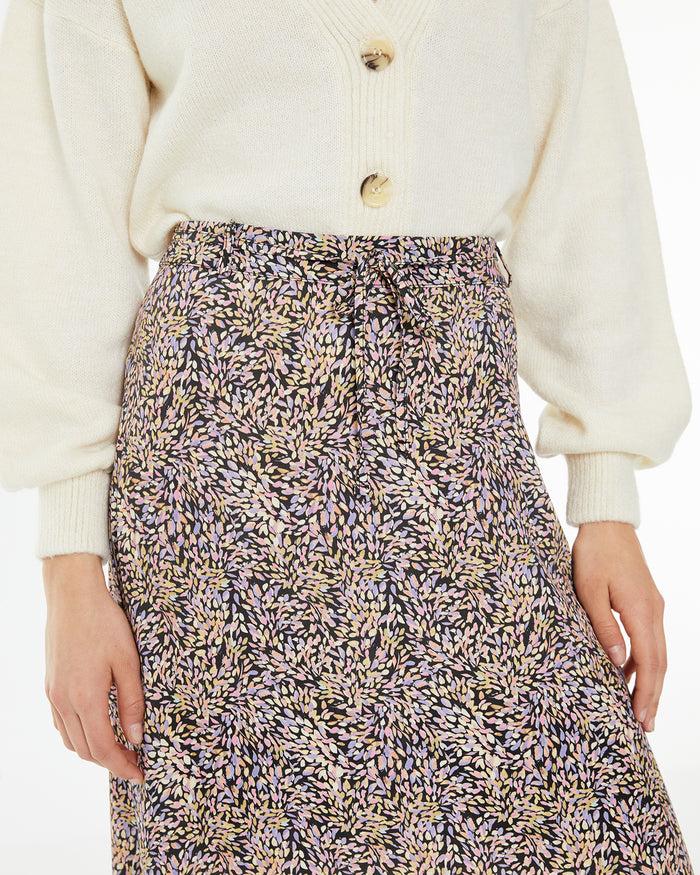 System Action Falda Estampada Con Detalle Cordón En Cintura