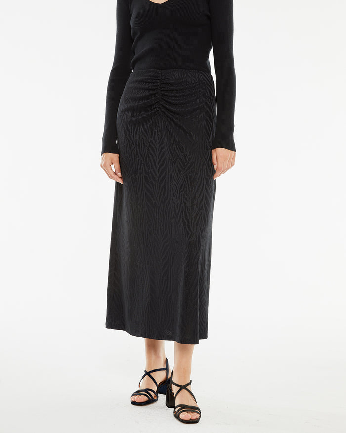 System Action Falda Midi Ajustada Jacquard Con Fruncido Cintura