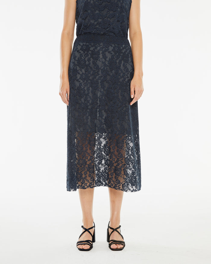 System Action Falda Midi Blonda Con Goma En La Cintura