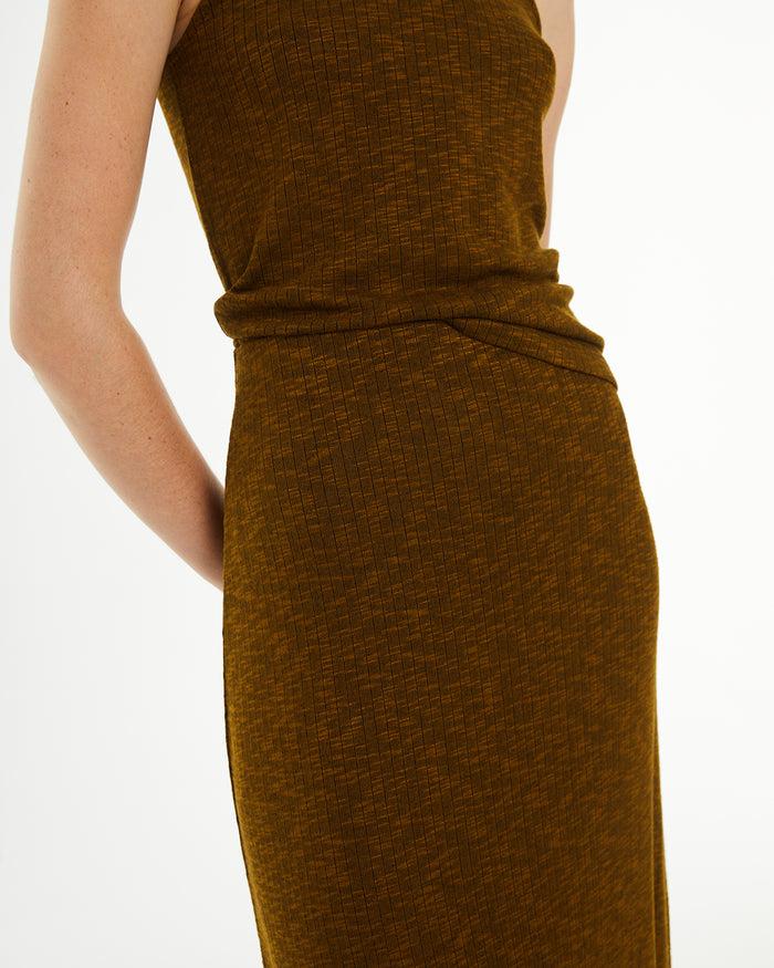 System Action Falda Midi Canalé Ajustada Efecto Jaspeado