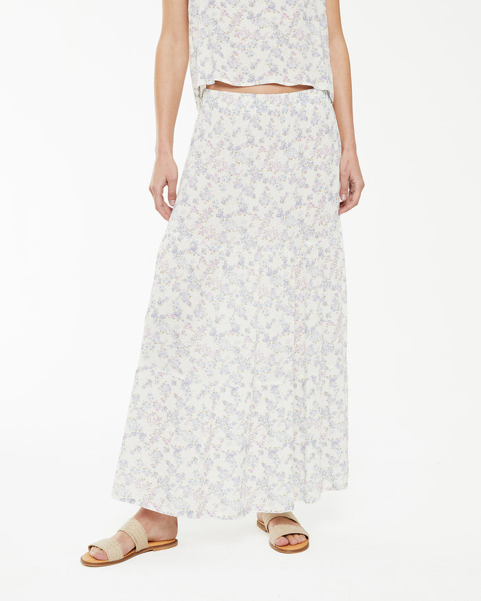 System Action Falda Midi Con Estampado De Flores Y Volantes