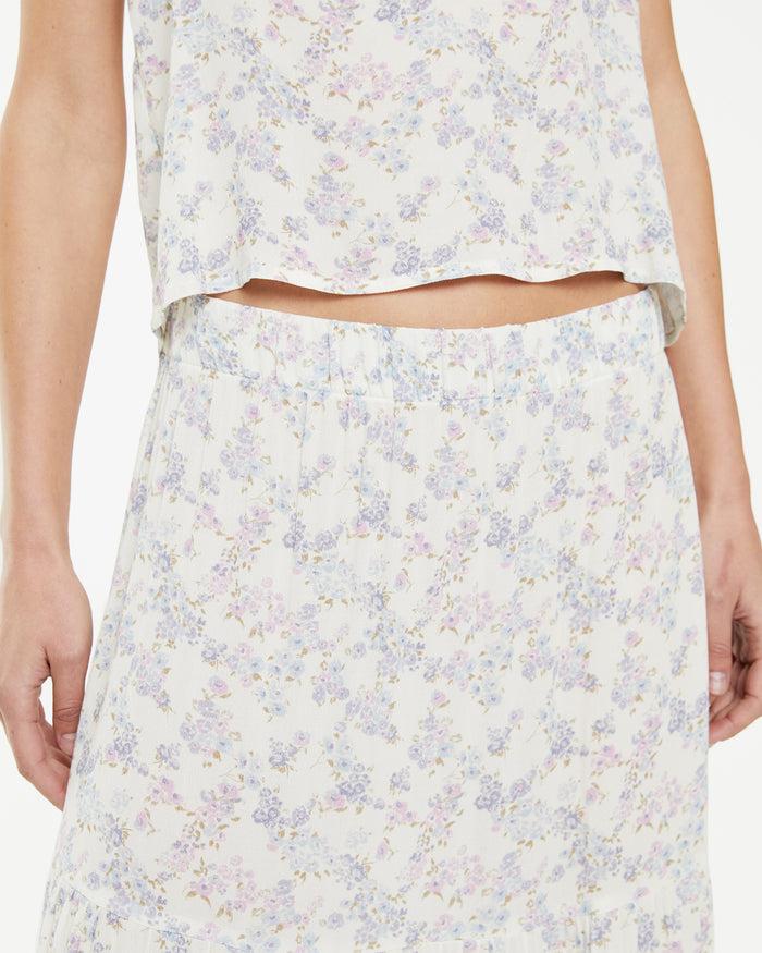 System Action Falda Midi Con Estampado De Flores Y Volantes