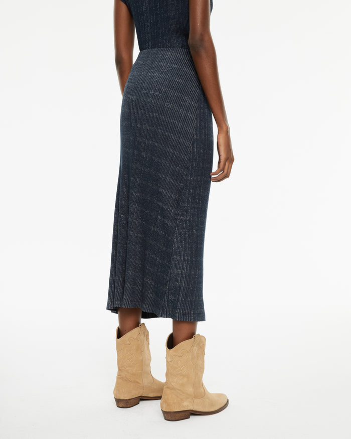 System Action Falda Midi De Canalé Con Goma En La Cintura