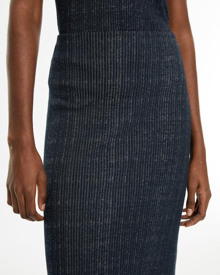 System Action Falda Midi De Canalé Con Goma En La Cintura