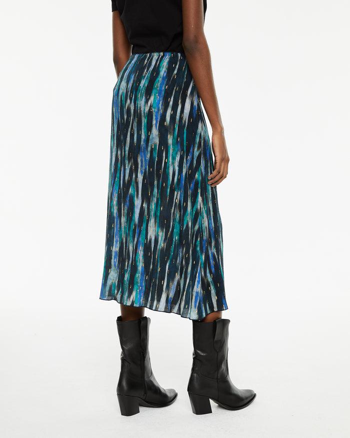 System Action Falda Midi Estampada Con Detalles De Lurex