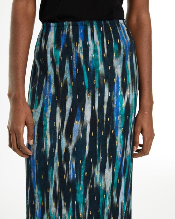 System Action Falda Midi Estampada Con Detalles De Lurex