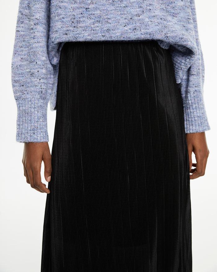 System Action Falda Midi Plisada Con Goma En Cinturilla