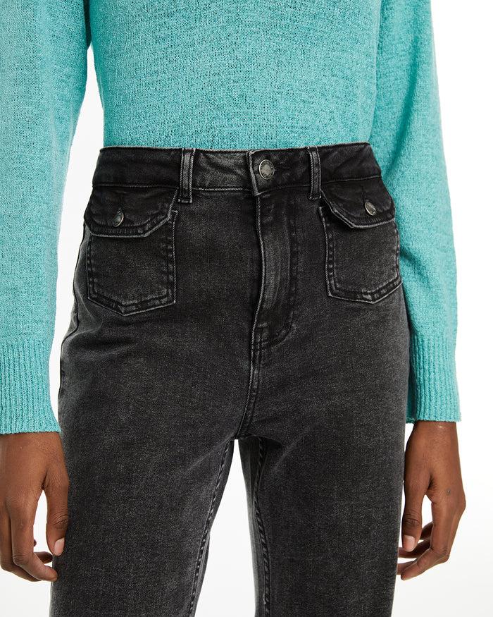 System Action Jeans Fit Flare Tiro Medio Detalle Bolsillos Delanteros