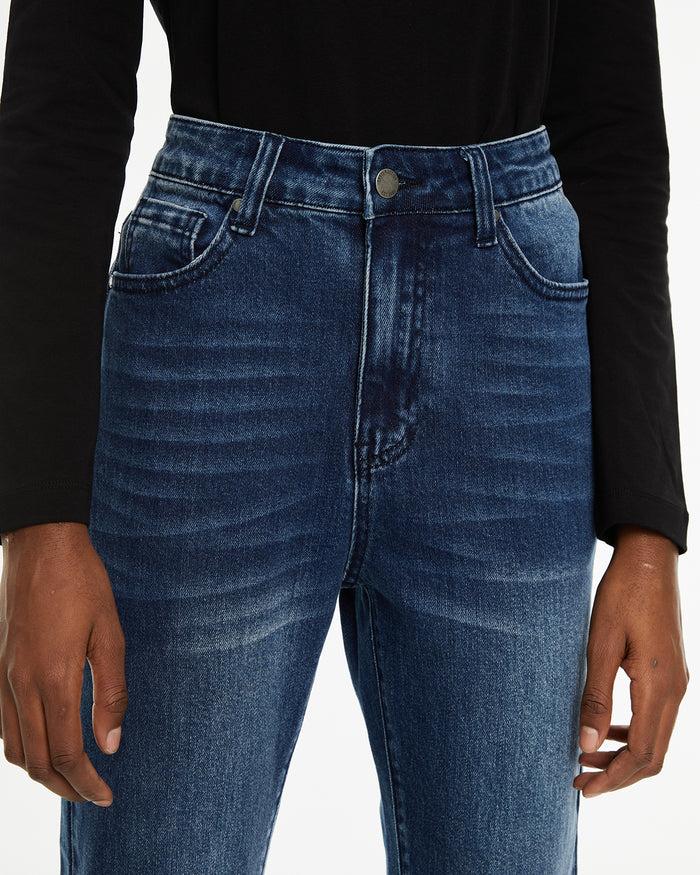 System Action Jeans Slim Fit Tiro Medio Cierre Cremallera Y Botón