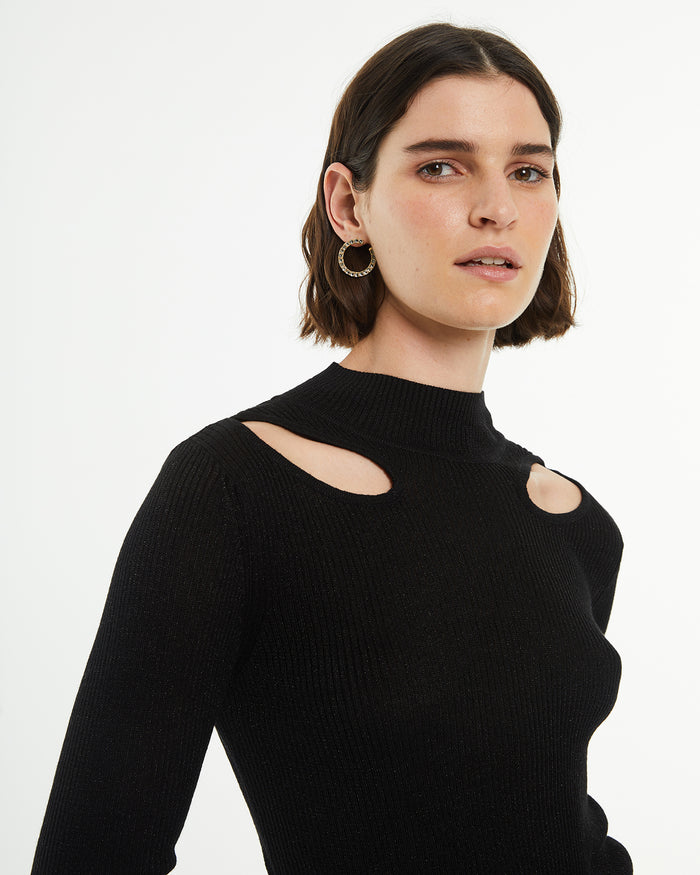 System Action Jersey Ajustado Con Brillo Detalle Cut Out