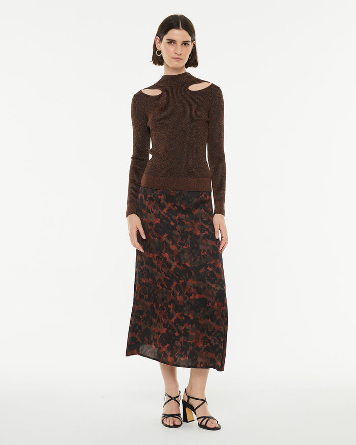 System Action Jersey Ajustado Con Brillo Detalle Cut Out