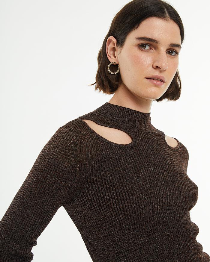 System Action Jersey Ajustado Con Brillo Detalle Cut Out