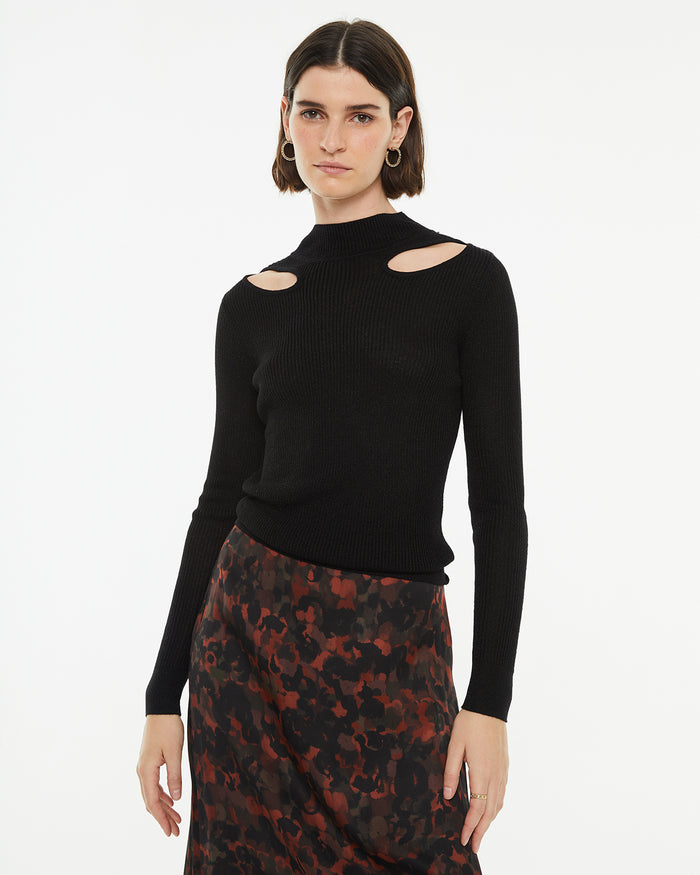 system action Jersey ajustado con brillo detalle cut out