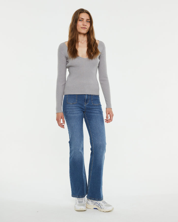 System Action Jersey Ajustado Con Escote Asimétrico