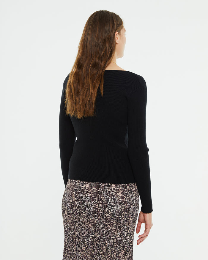 System Action Jersey Ajustado Con Escote Asimétrico