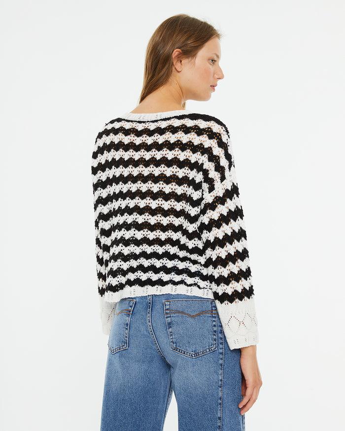 System Action Jersey Calado De Rayas Cuello Redondo