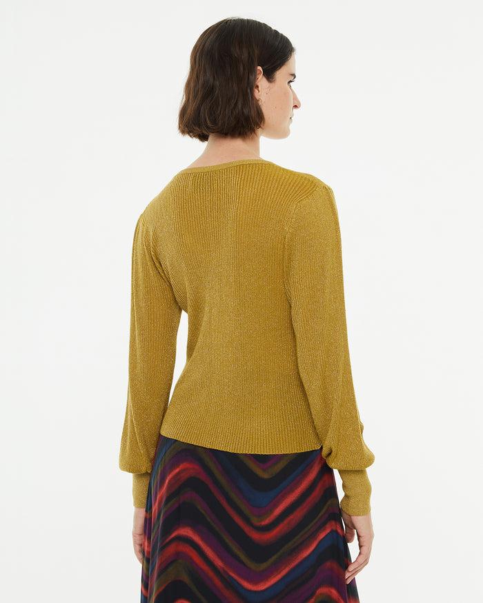 System Action Jersey Con Brillo Manga Larga Abullonada