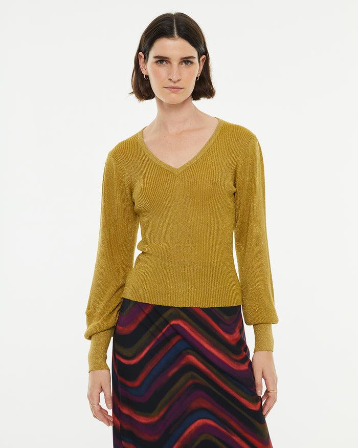 system action Jersey con brillo manga larga abullonada