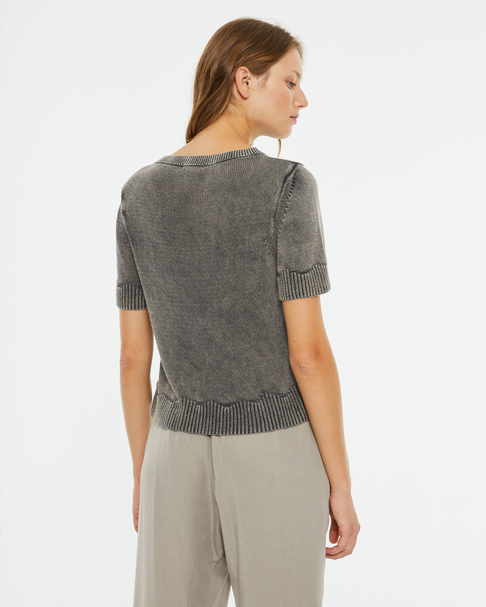 System Action Jersey Crop De Manga Corta Detalle Asimétrico Bajo