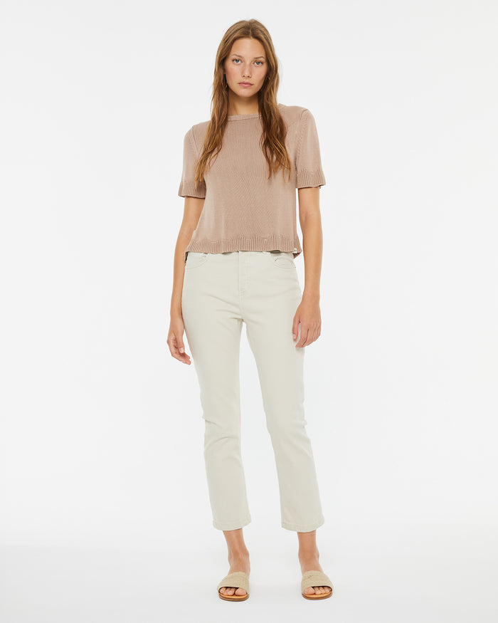 System Action Jersey Crop De Manga Corta Detalle Asimétrico Bajo