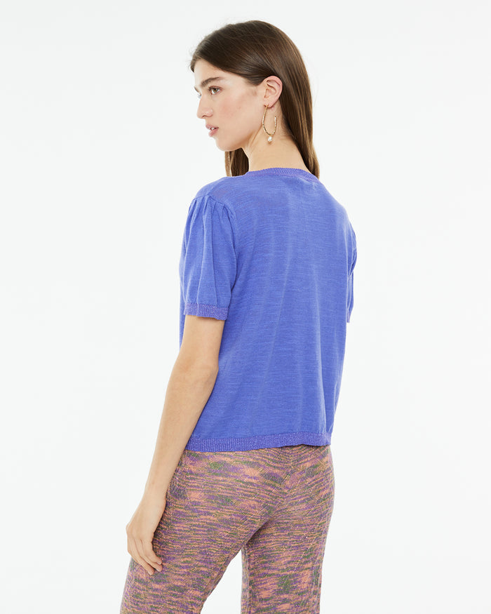 System Action Jersey Cuello Pico De Manga Corta Con Detalle Tira Escote