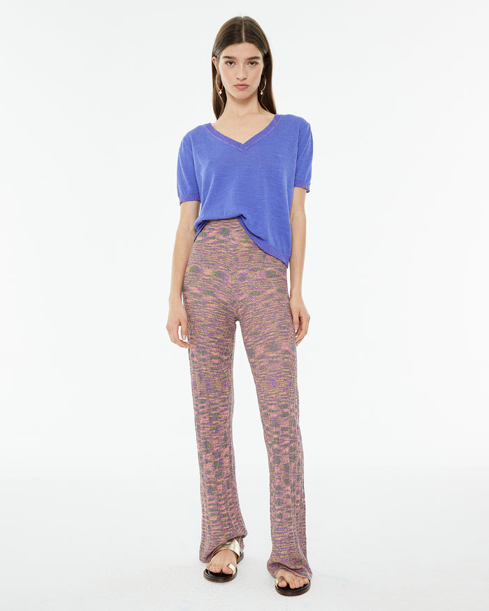 System Action Jersey Cuello Pico De Manga Corta Con Detalle Tira Escote