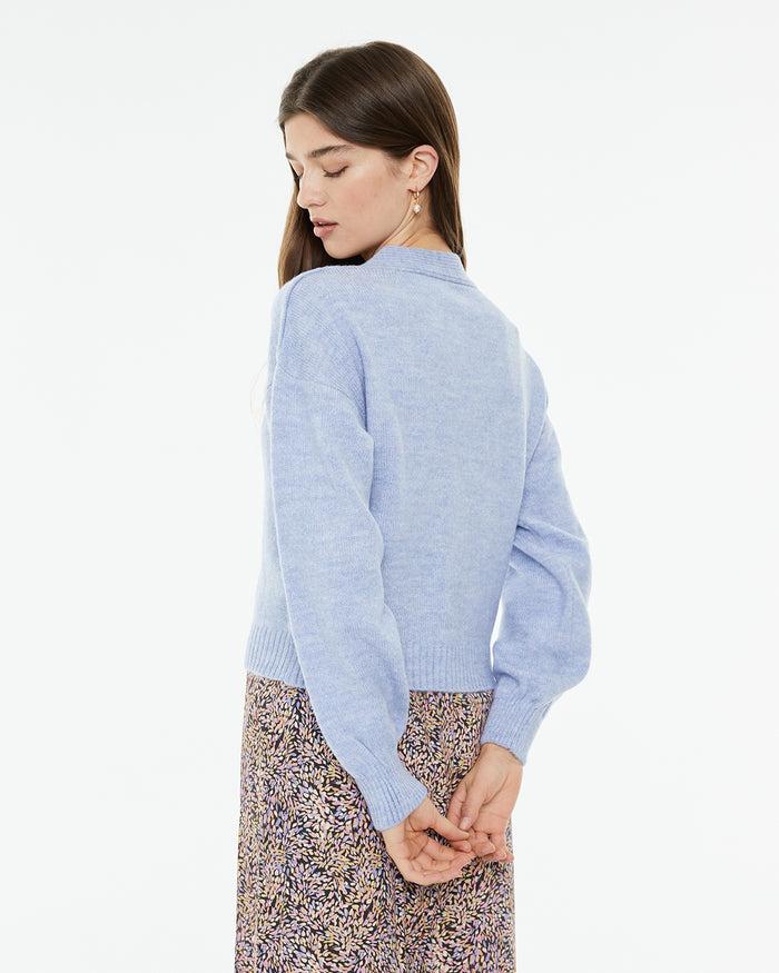 System Action Jersey De Mujer Escote Pico Cierre Triple Botón Delantero