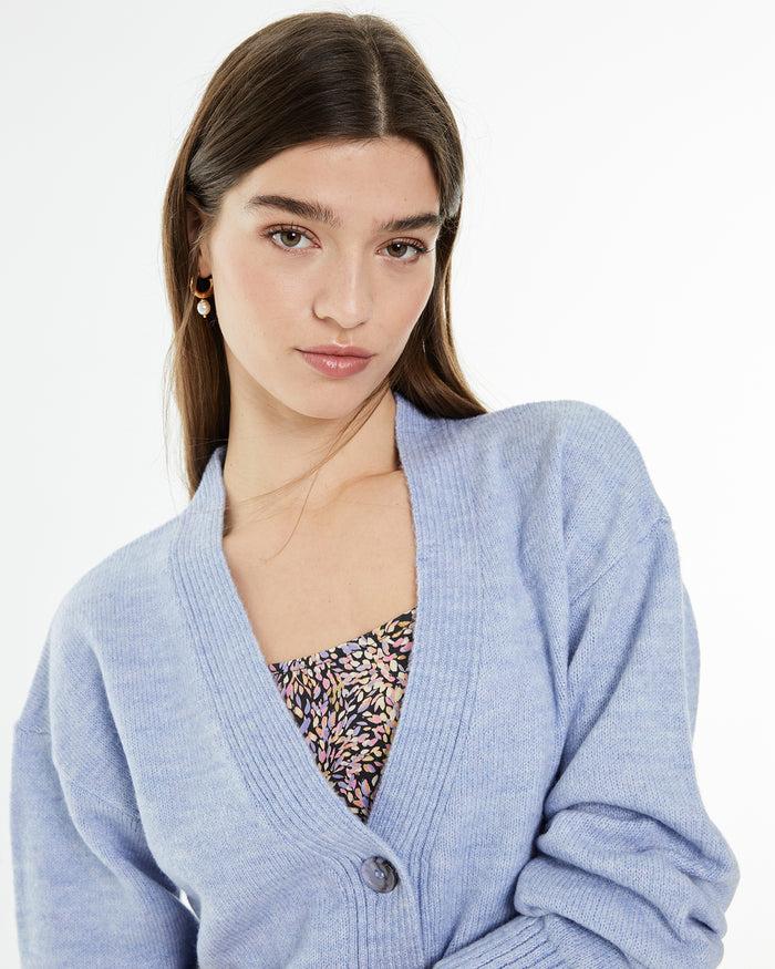 System Action Jersey De Mujer Escote Pico Cierre Triple Botón Delantero