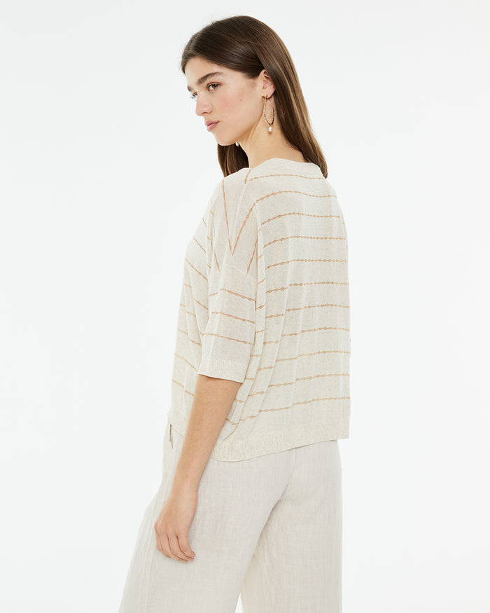 System Action Jersey De Rayas Con Lúrex Y Acabados En Rib