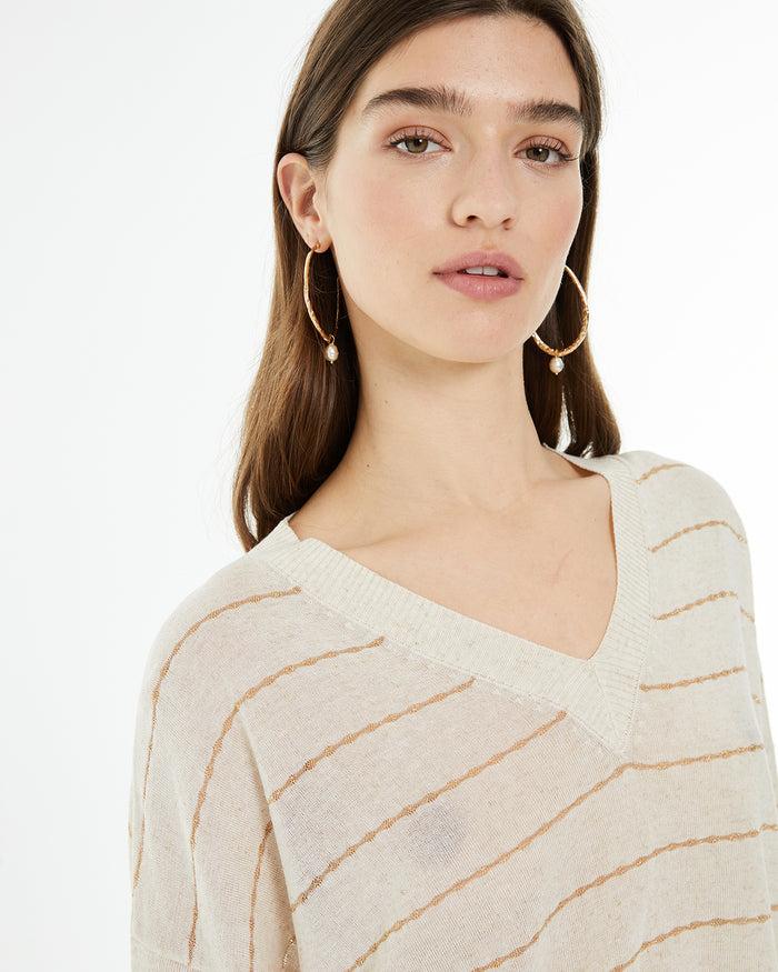 System Action Jersey De Rayas Con Lúrex Y Acabados En Rib