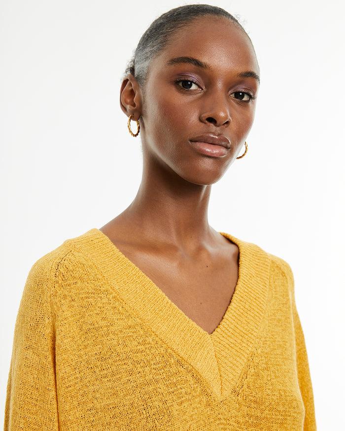 System Action Jersey Escote Pico Con Aberturas Laterales Y Acabados Rib